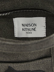 Maison Kitsuné Dark Gray Cotton Denim Tote Bag