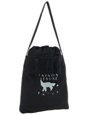 Maison Kitsuné Black Nylon Tote Bag