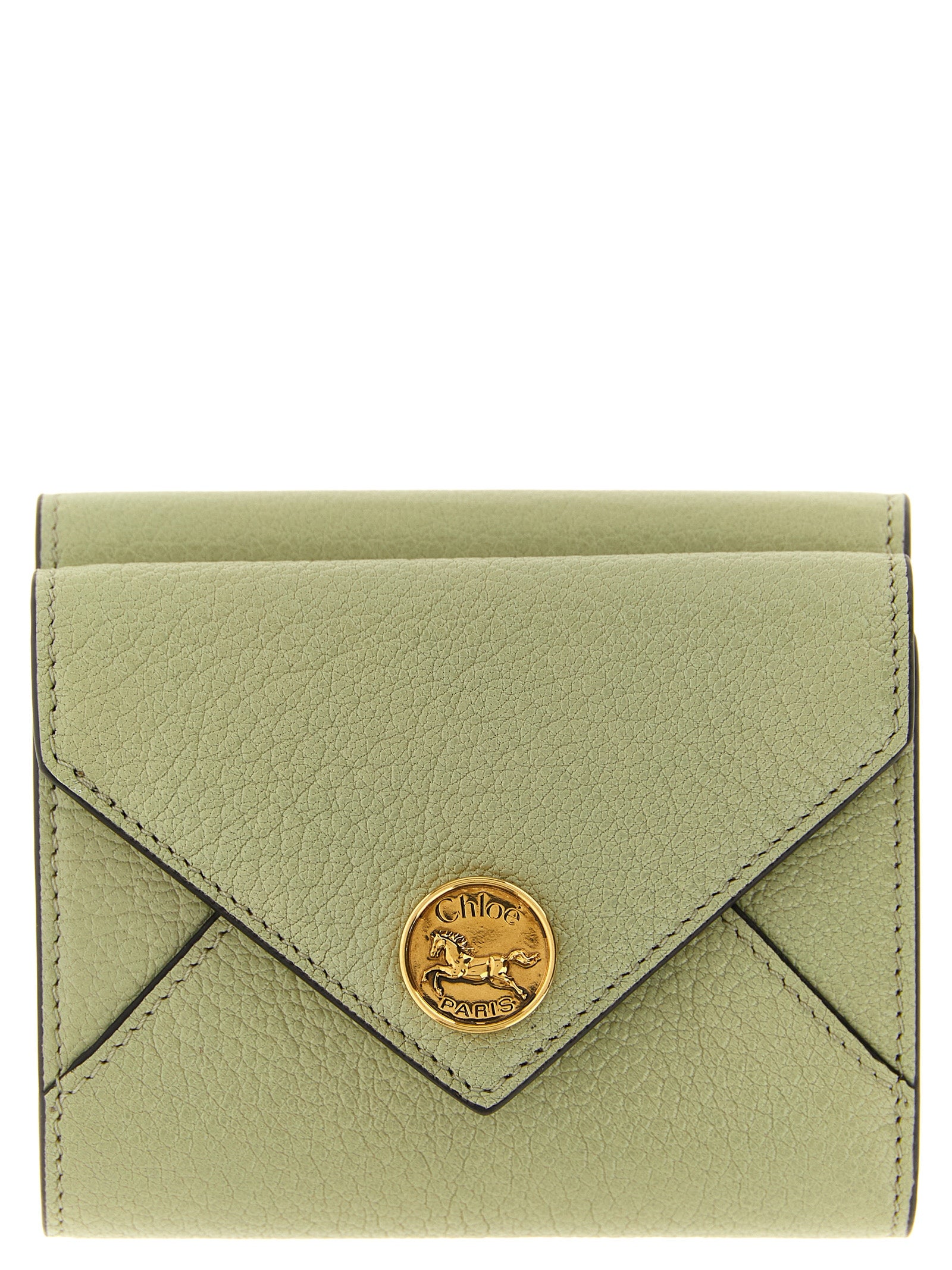 Chloé Sage Green Goat Leather Tri-fold Wallet