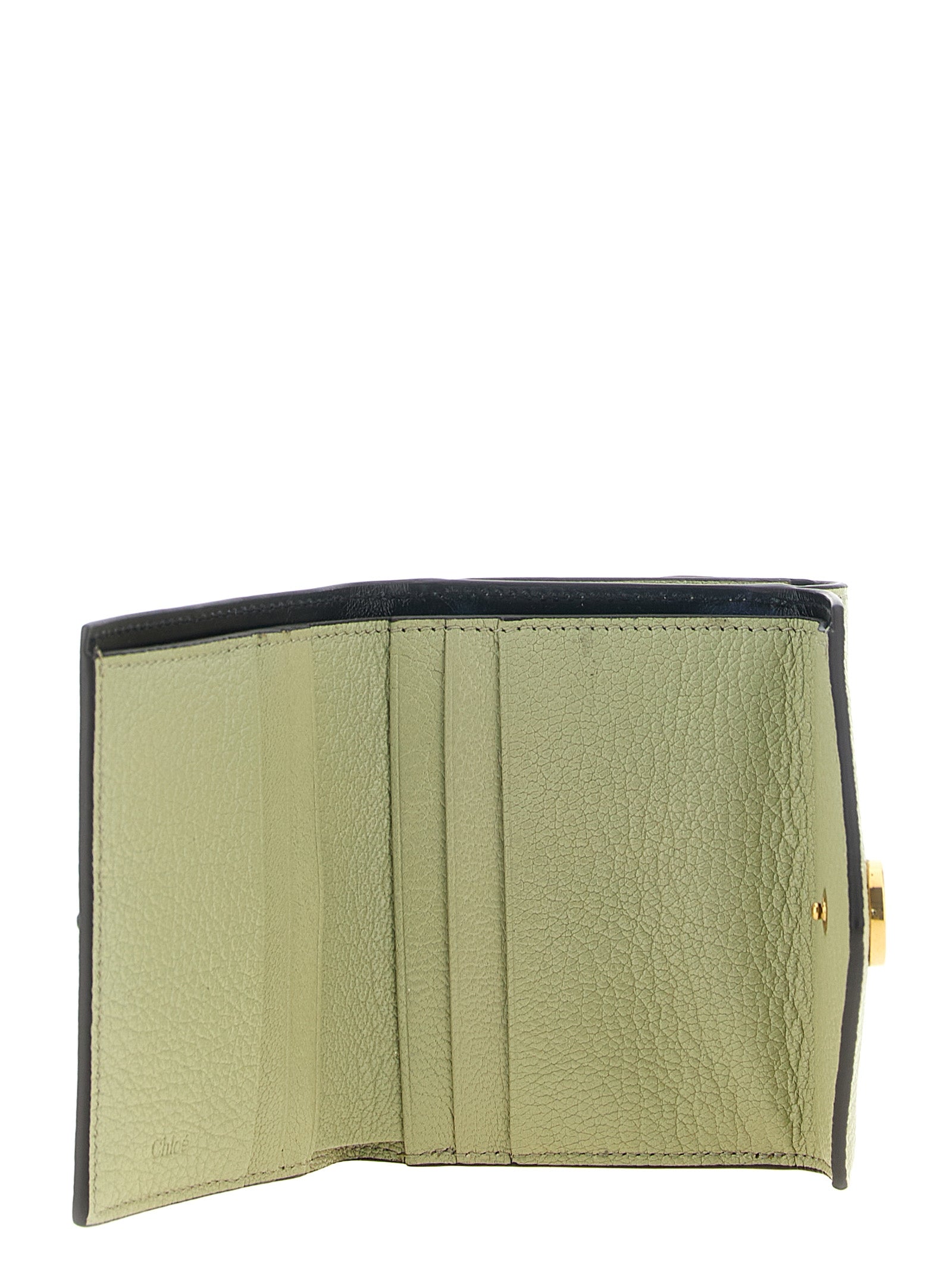 Chloé Sage Green Goat Leather Tri-fold Wallet