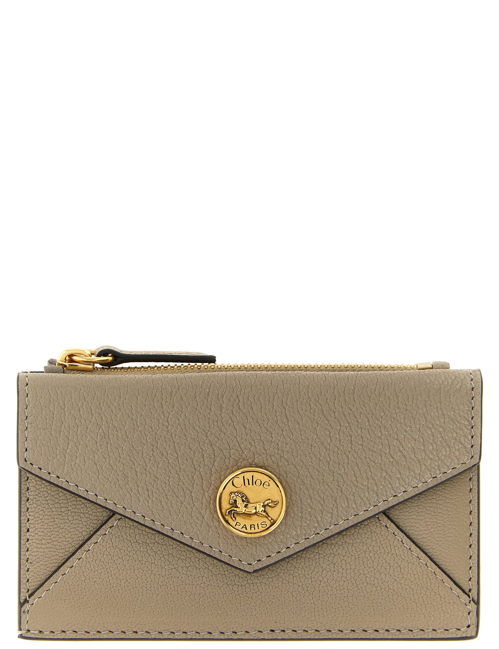 Chloé Taupe Grey Goatskin Cardholder