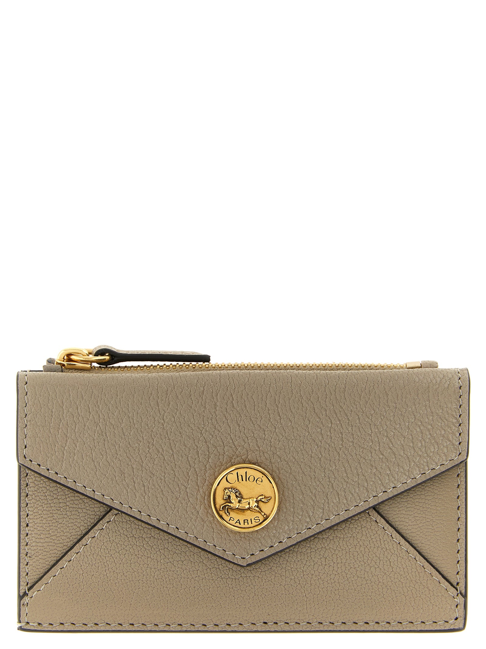 Chloé Taupe Grey Goatskin Cardholder