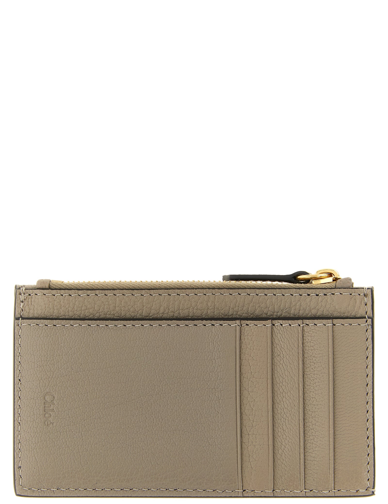 Chloé Taupe Grey Goatskin Cardholder