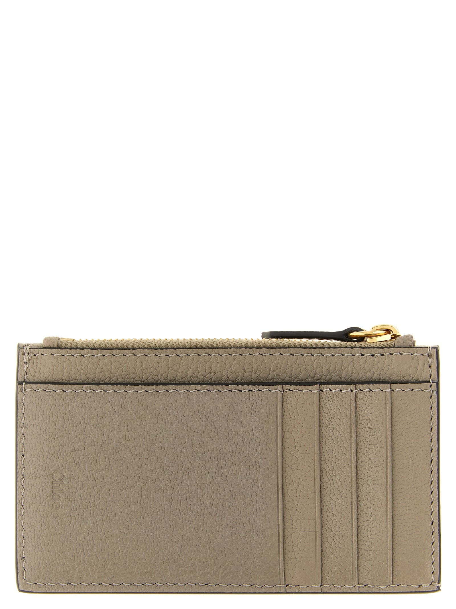 Chloé Taupe Grey Goatskin Cardholder