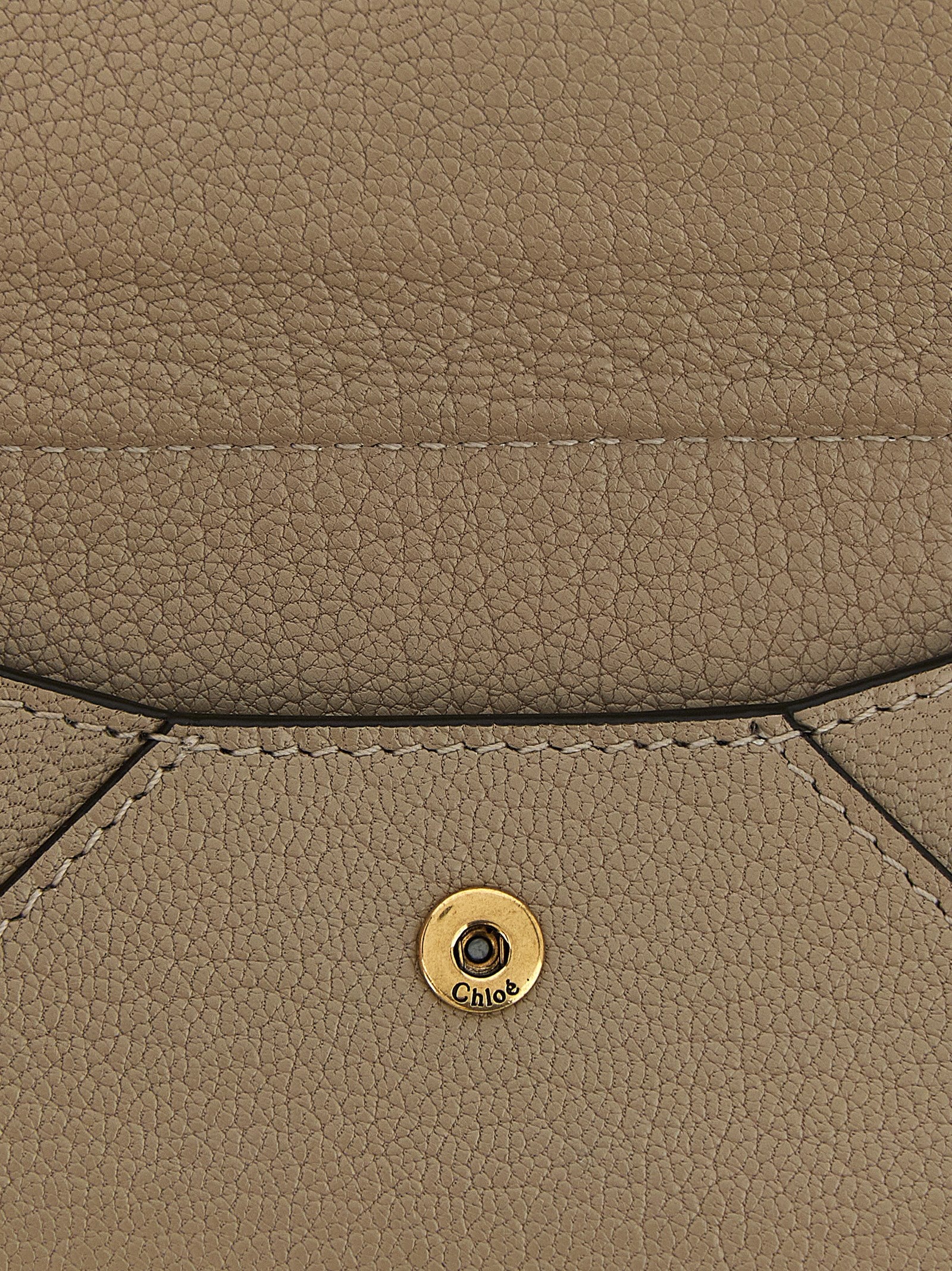 Chloé Taupe Grey Goatskin Cardholder