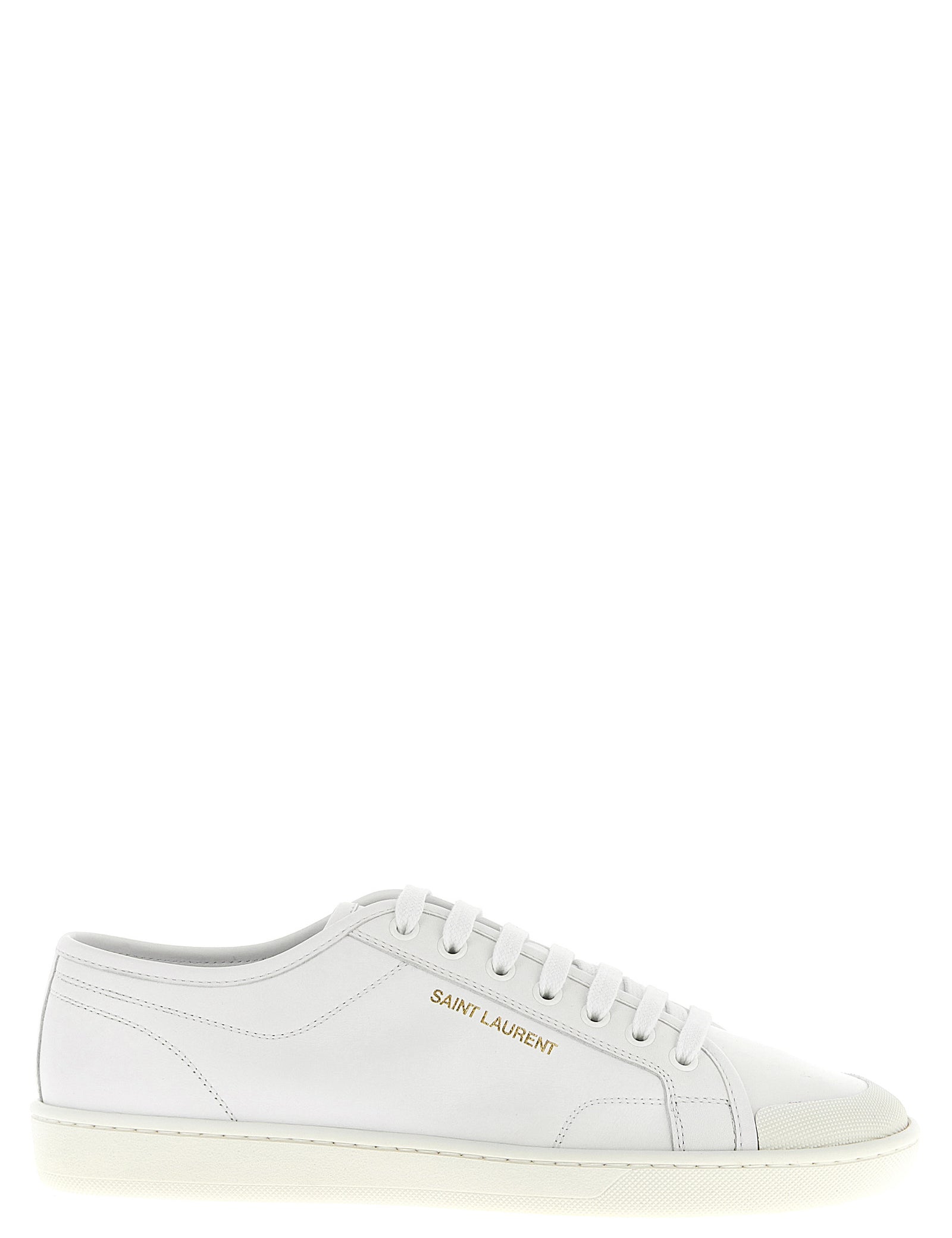 Saint Laurent White Calfskin Low Top Sneakers