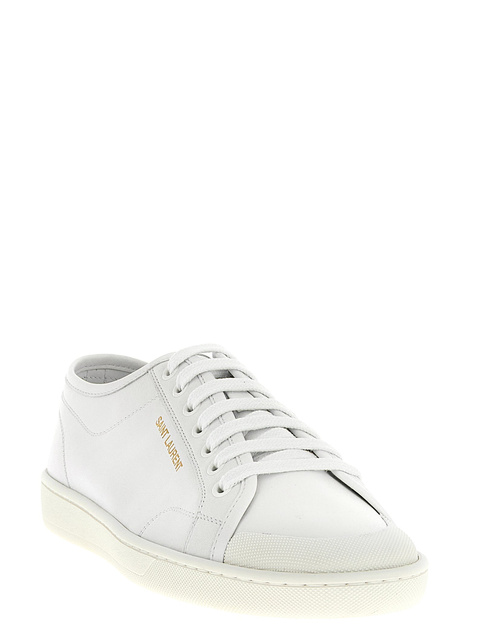 Saint Laurent White Calfskin Low Top Sneakers