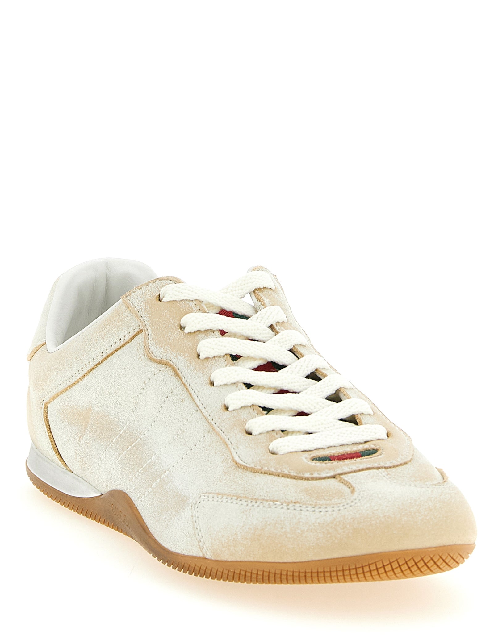 Gucci Beige Calfskin Low Top Sneakers