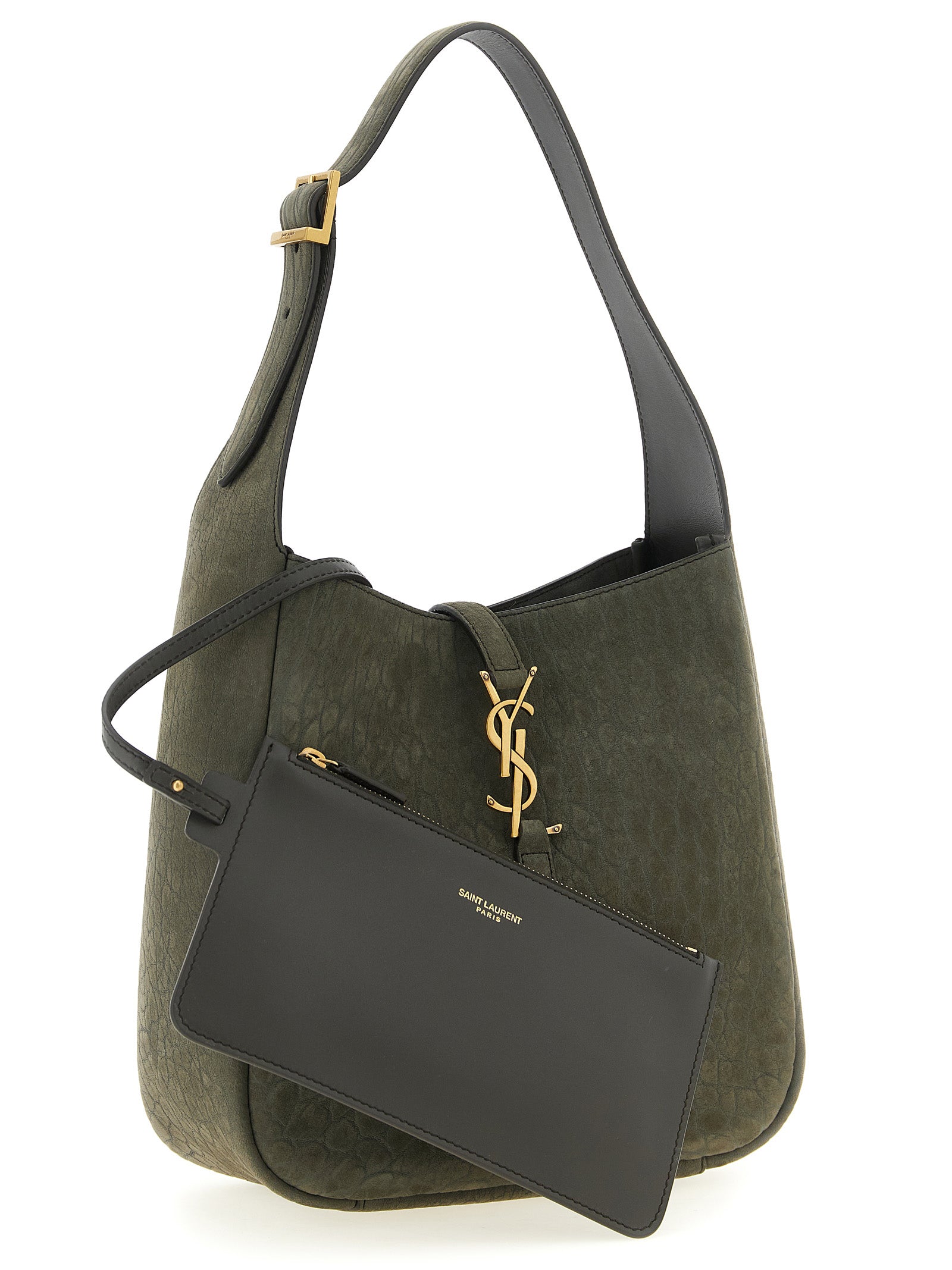 Saint Laurent Gray Lamb Leather Shoulder Bags