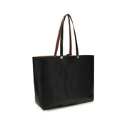 Valentino Garavani Black Calf Leather Tote Bag