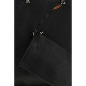 Valentino Garavani Black Calf Leather Tote Bag
