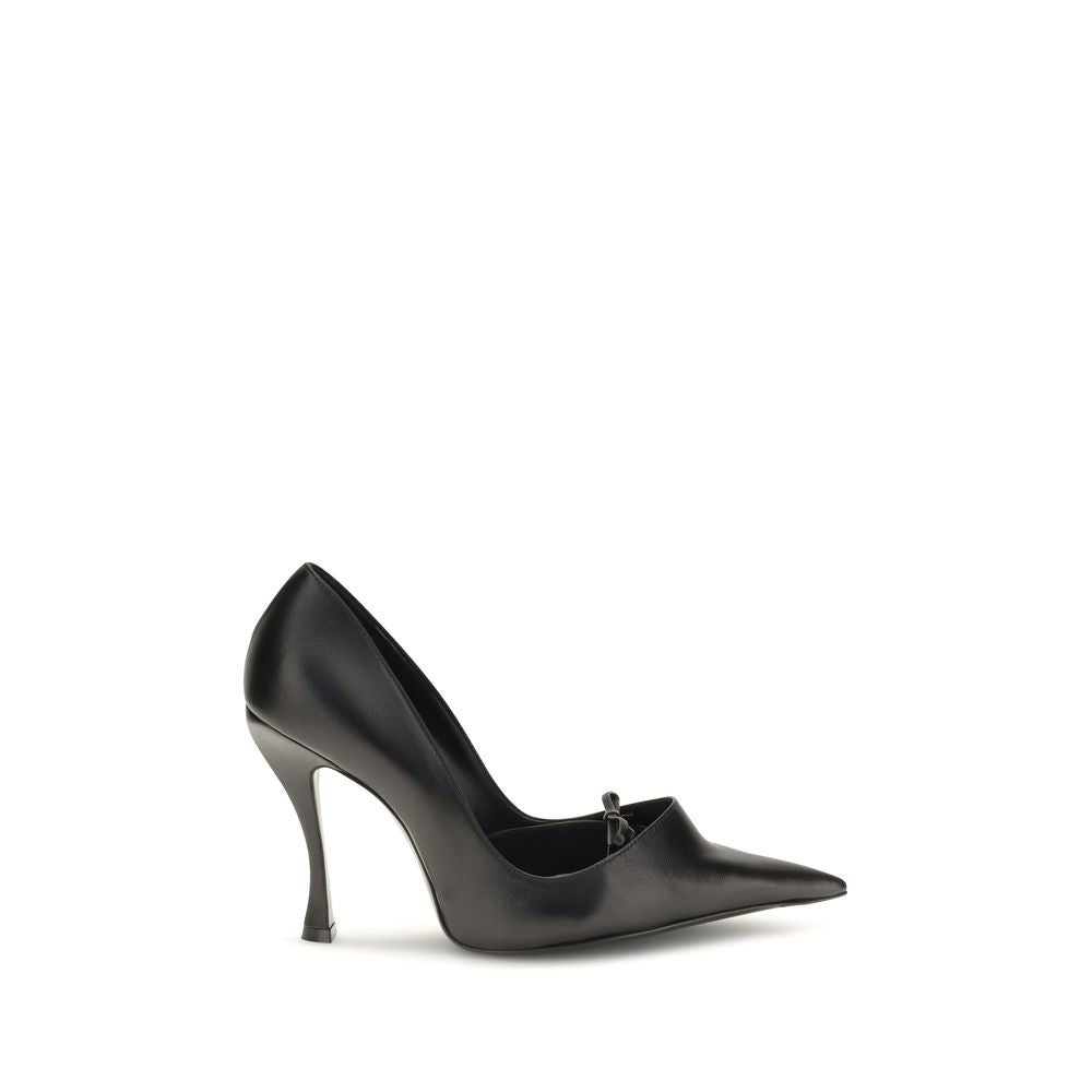 Balenciaga Black Lambskin High Heel Pumps
