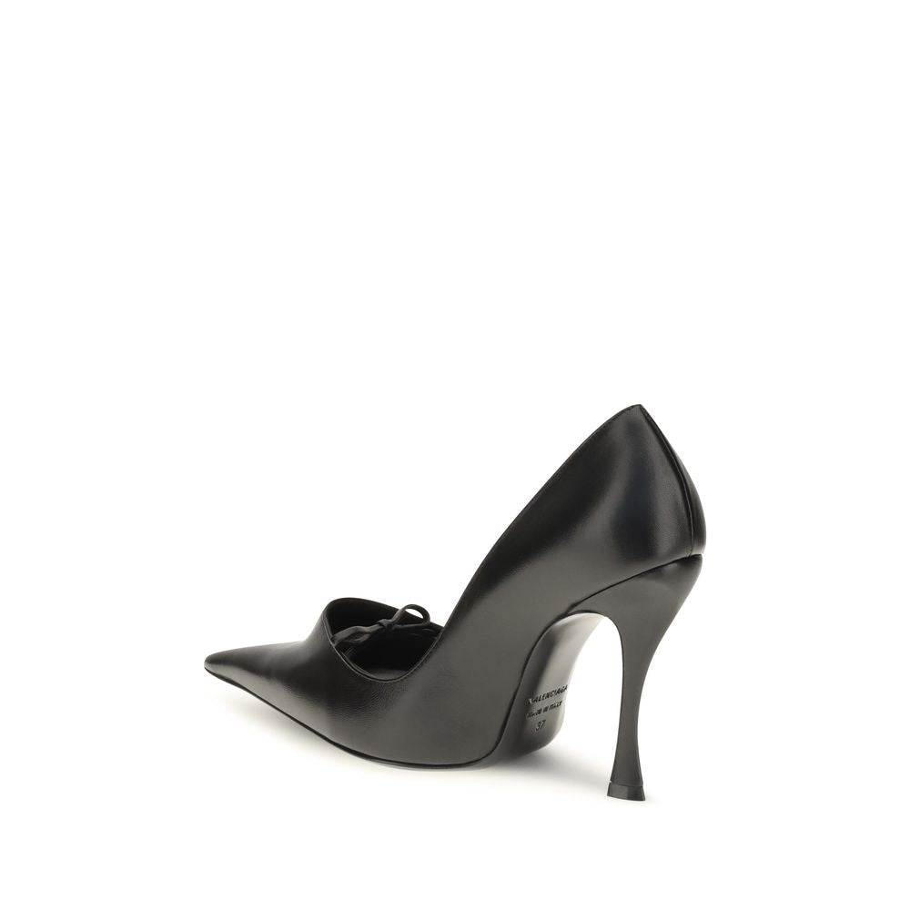 Balenciaga Black Lambskin High Heel Pumps