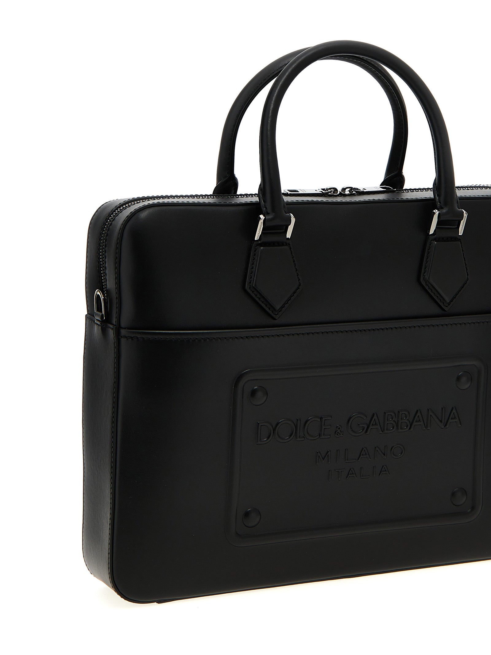 Dolce & Gabbana Black Lamb Leather Tote Bag