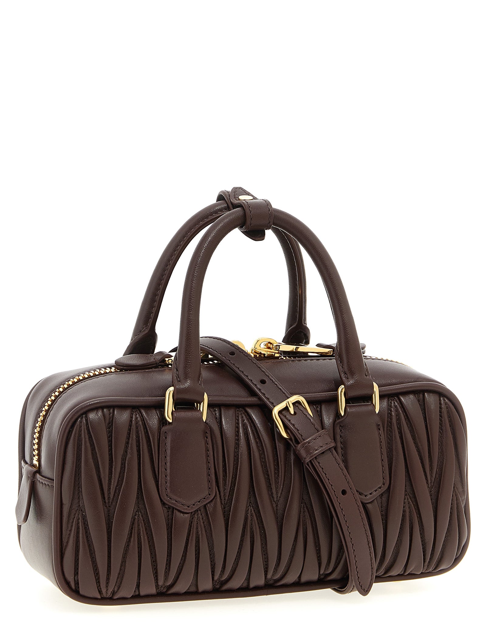 Miu Miu Brown Lamb Leather Handbag