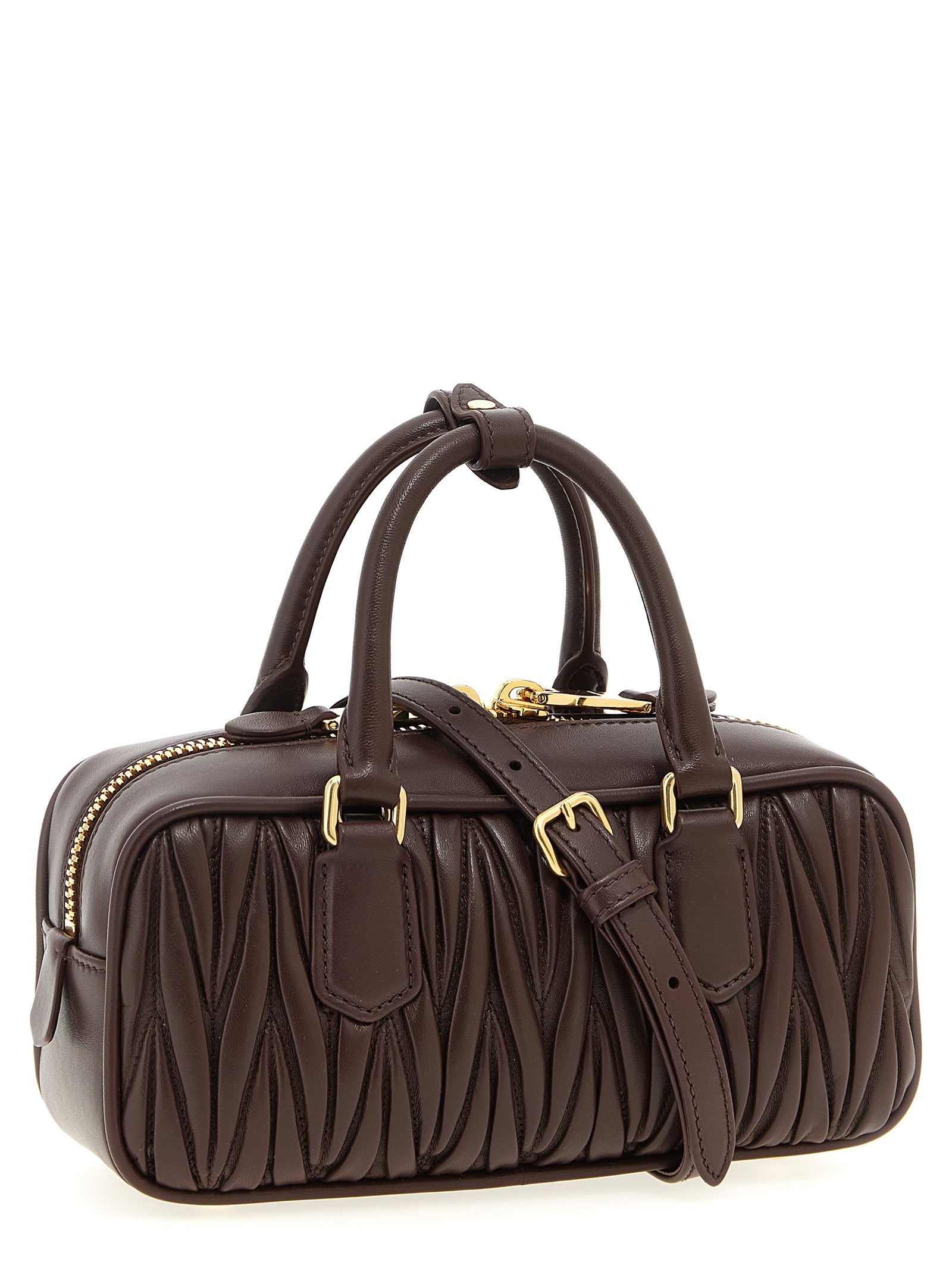 Miu Miu Brown Lamb Leather Handbag
