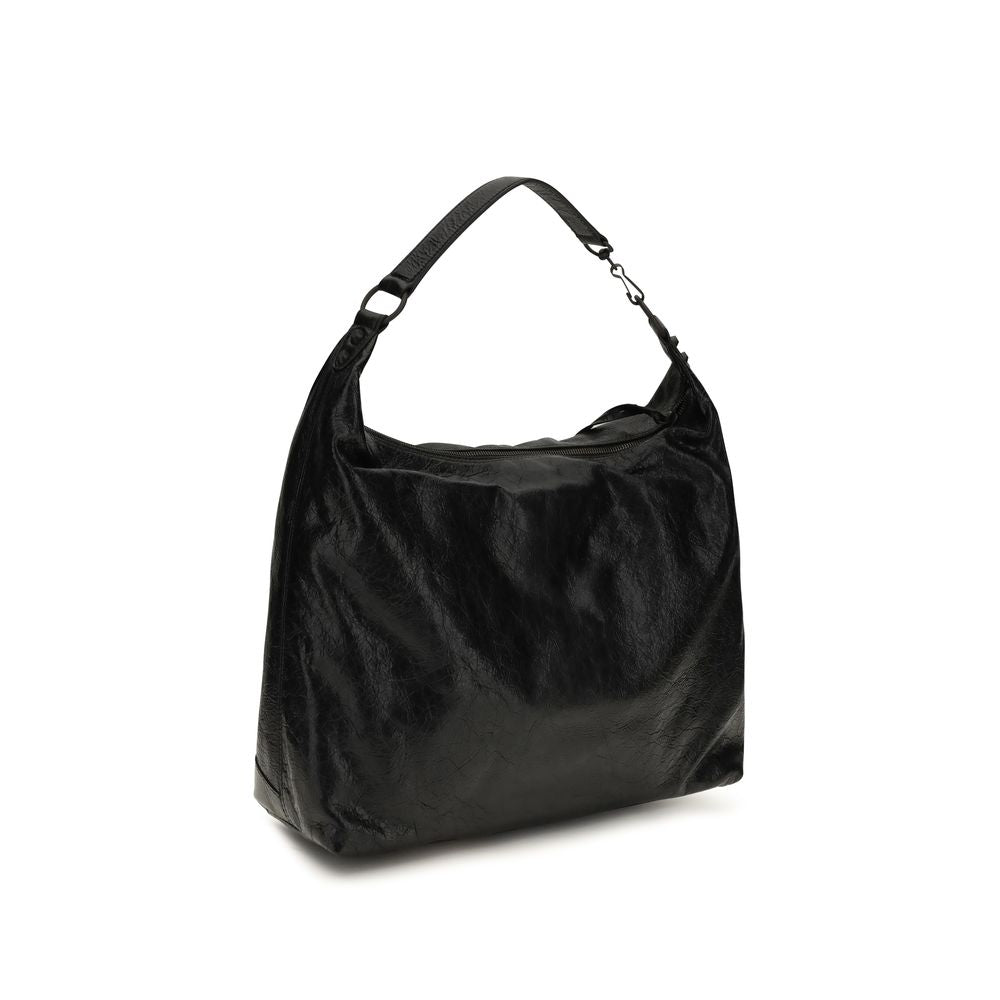 Balenciaga Black Lambskin Hobo Shoulder Bag