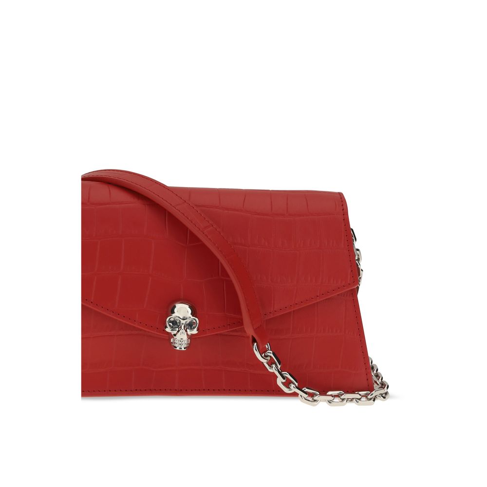 Alexander McQueen Red Calf Leather Clutch Bag