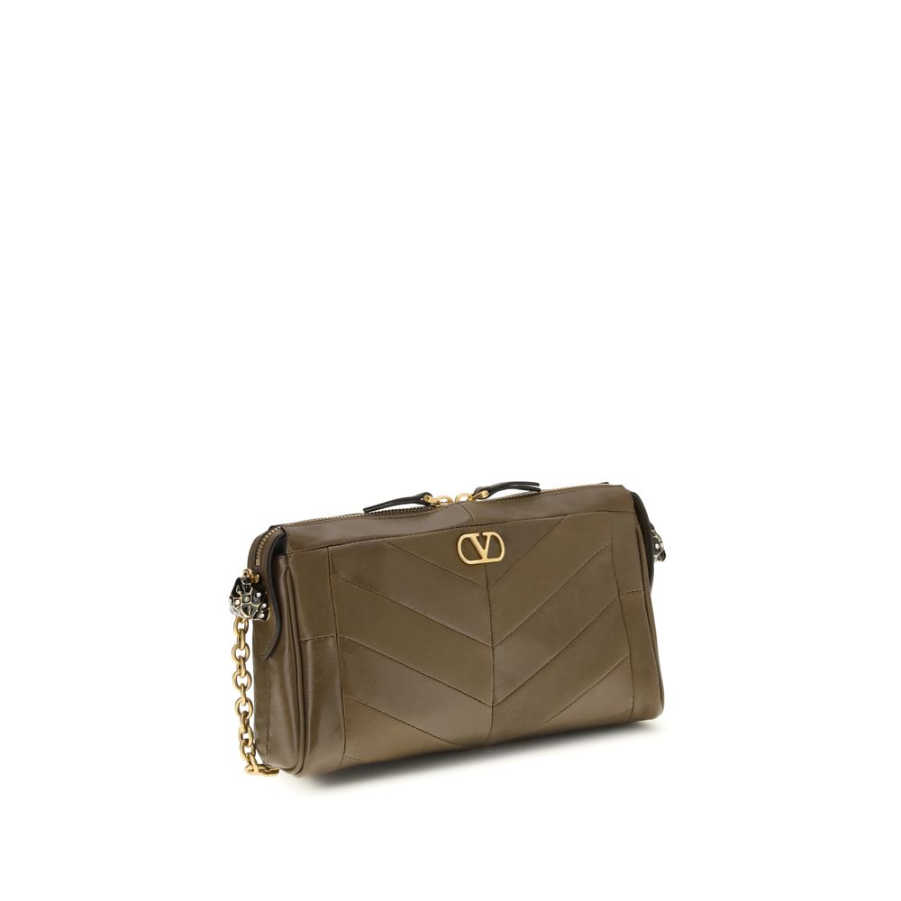 Valentino Garavani Brown Napa Leather Shoulder Bag