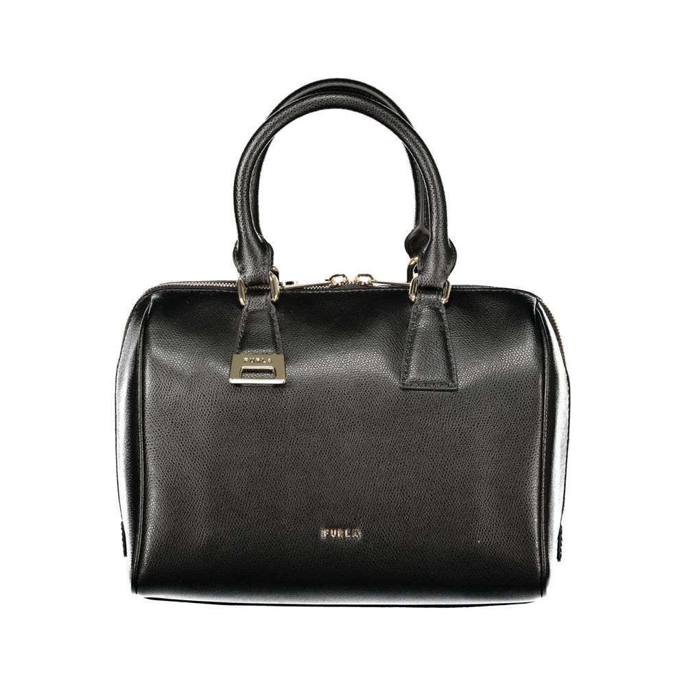 Furla Black Leather Boston Bag