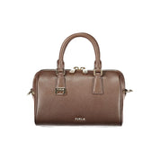 Furla Brown Leather Mini Boston Bag