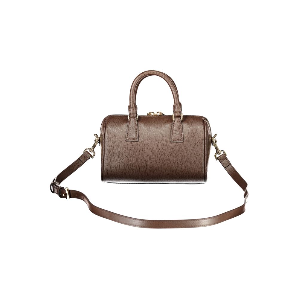 Furla Brown Leather Mini Boston Bag