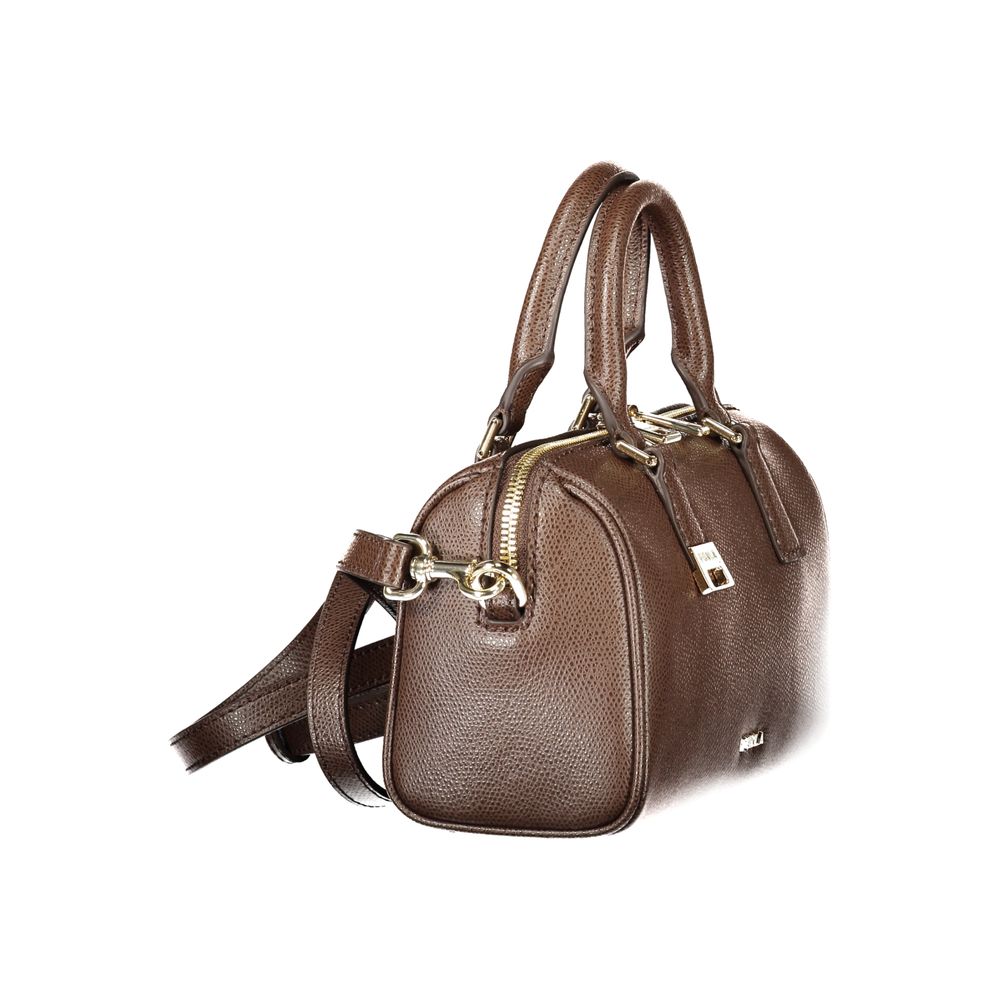 Furla Brown Leather Mini Boston Bag