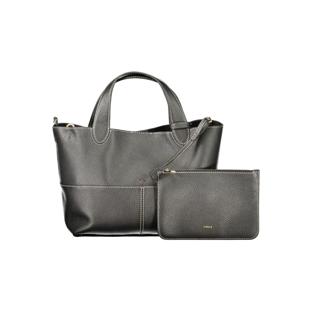 Furla Black Leather Tote Bag