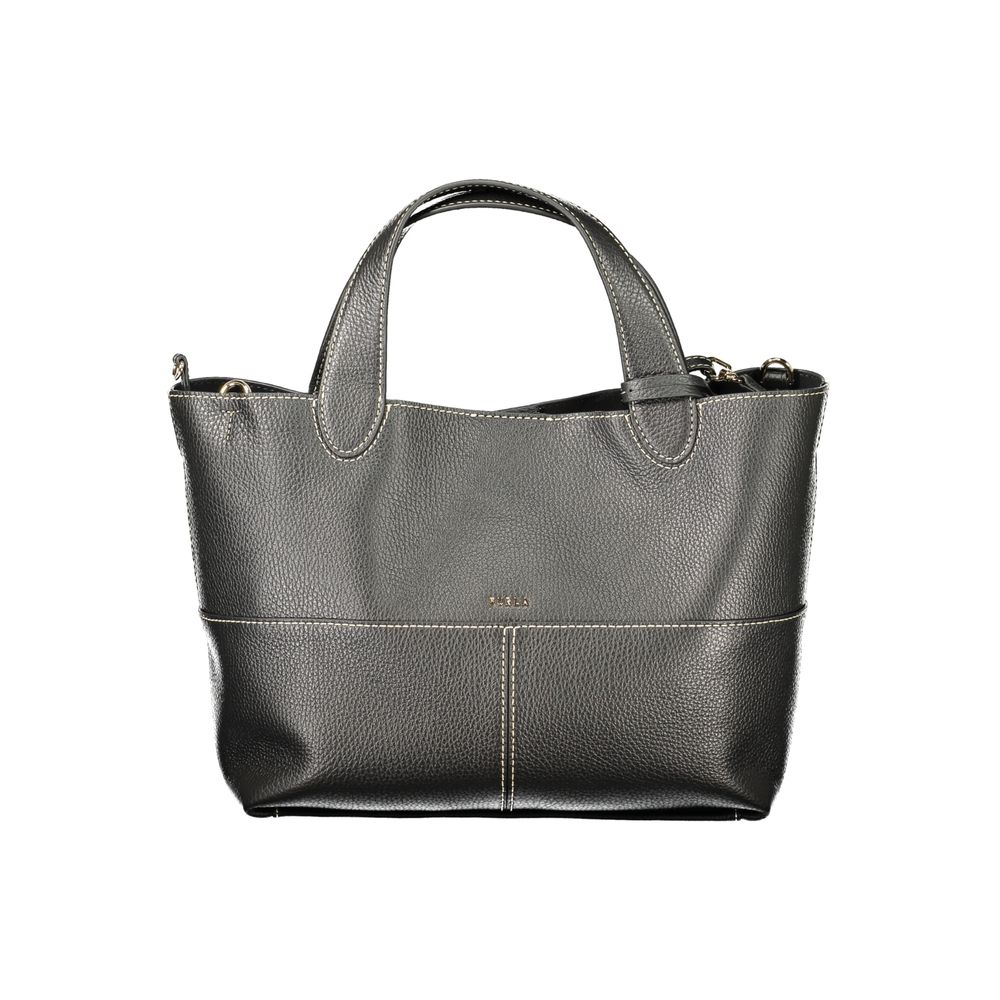 Furla Black Leather Tote Bag