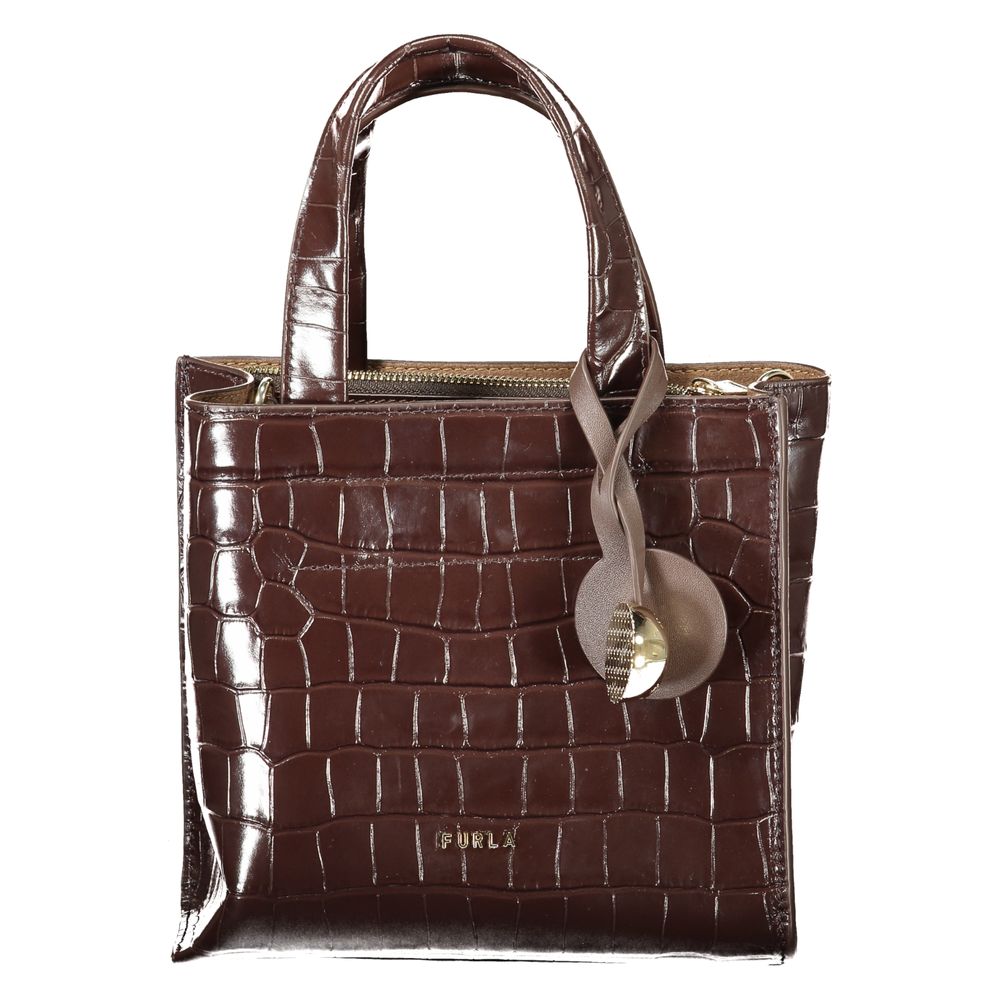 Furla Brown Leather Mini Tote Bag
