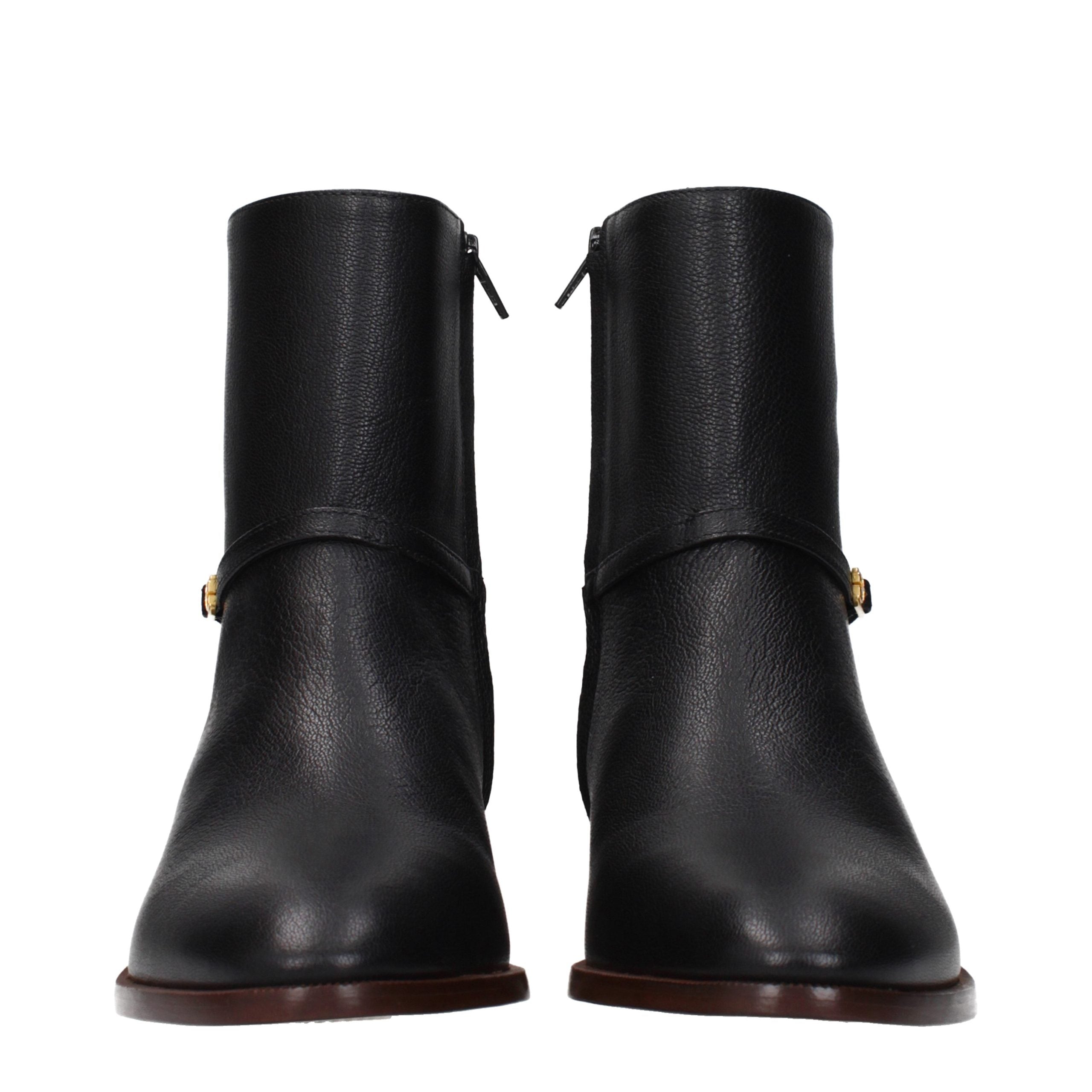 Valentino Garavani Black Leather Ankle Boots