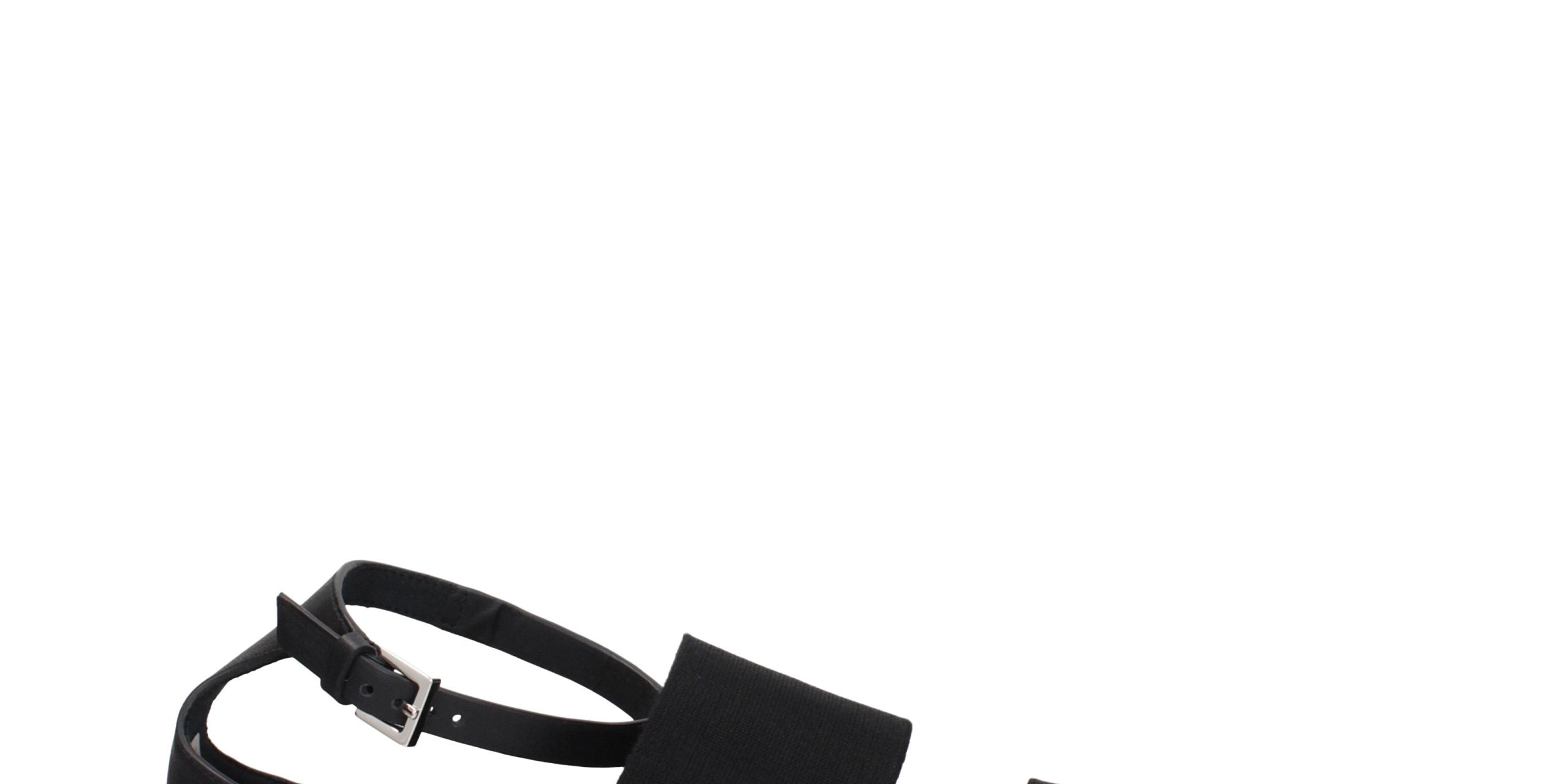 Max Mara Black Fabric Flat Sandals
