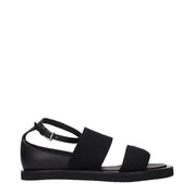 Max Mara Black Fabric Flat Sandals
