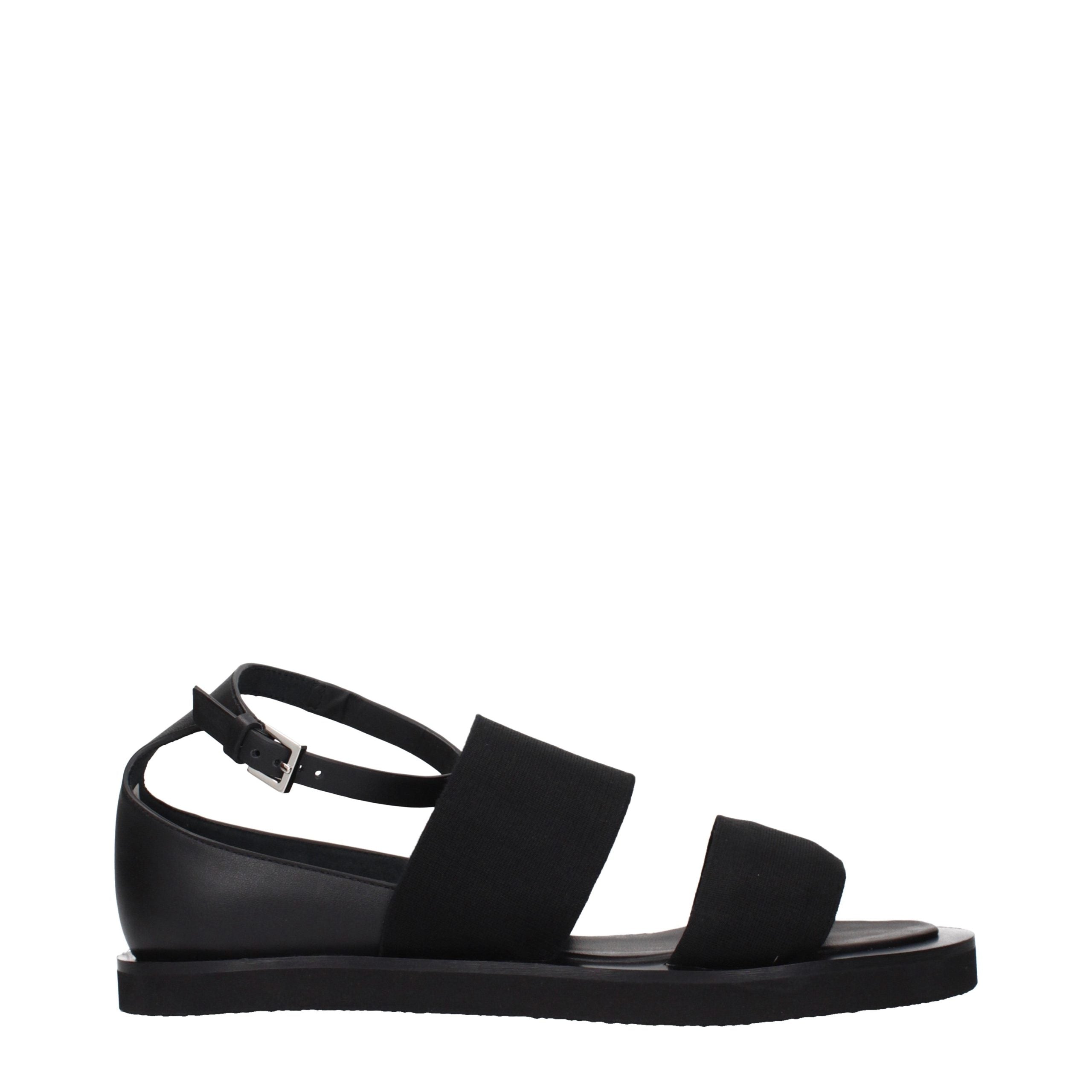 Max Mara Black Fabric Flat Sandals