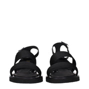 Max Mara Black Fabric Flat Sandals