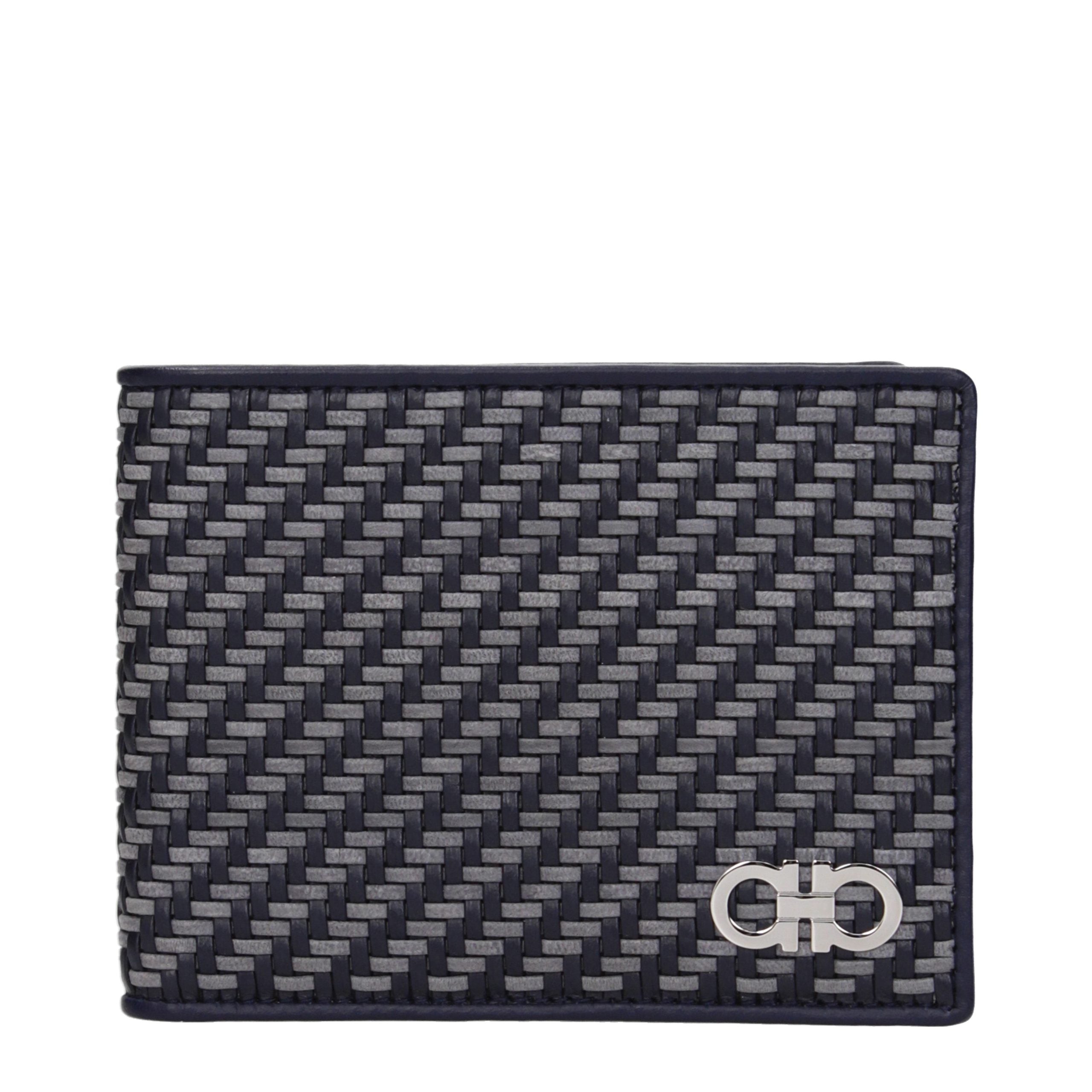 Ferragamo Blue Leather Wallets