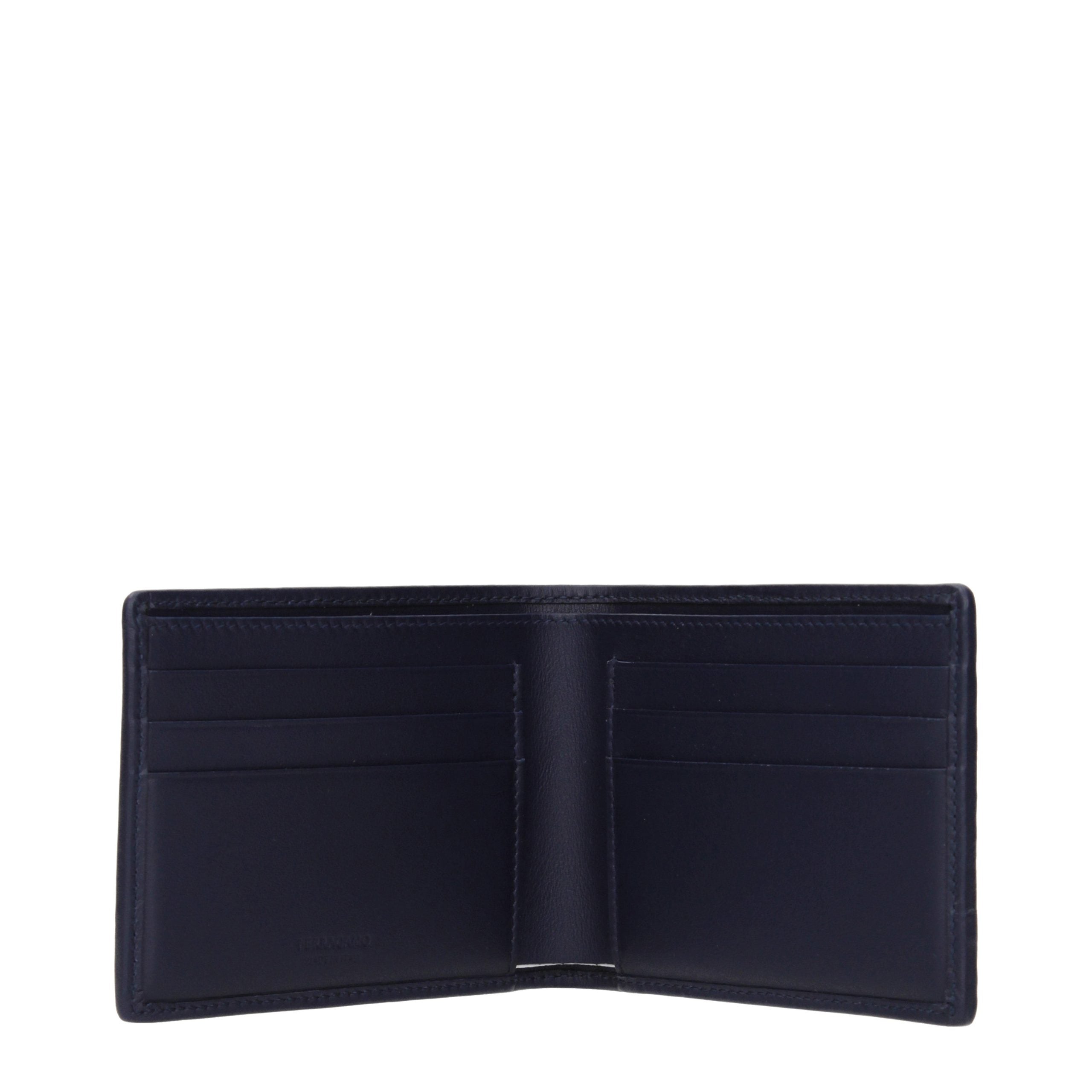 Ferragamo Blue Leather Wallets