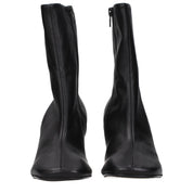 Dries Van Noten Black Leather Ankle Boots