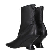 Dries Van Noten Black Leather Ankle Boots
