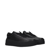 Jil Sander Black Leather Platform Sneakers