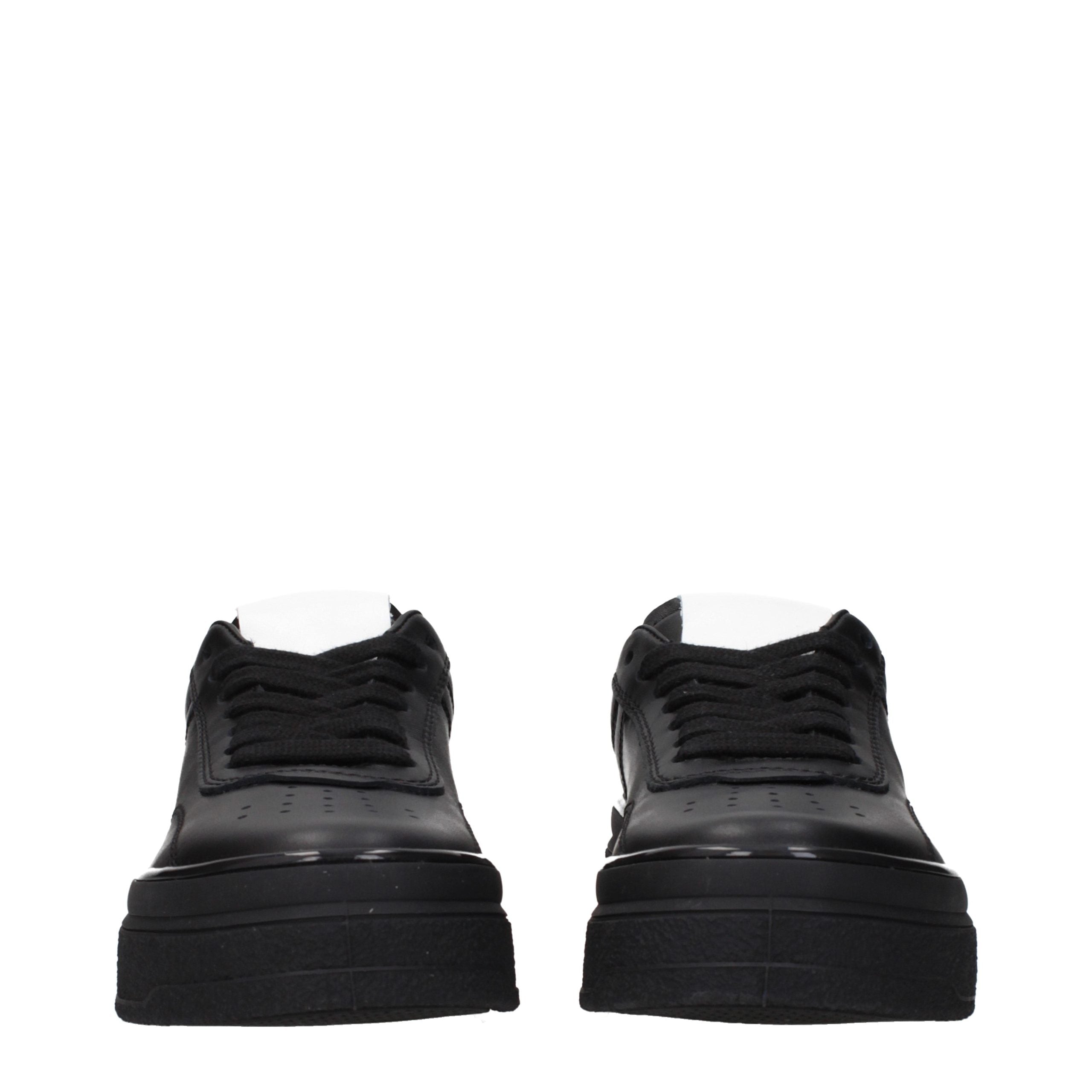 Jil Sander Black Leather Platform Sneakers