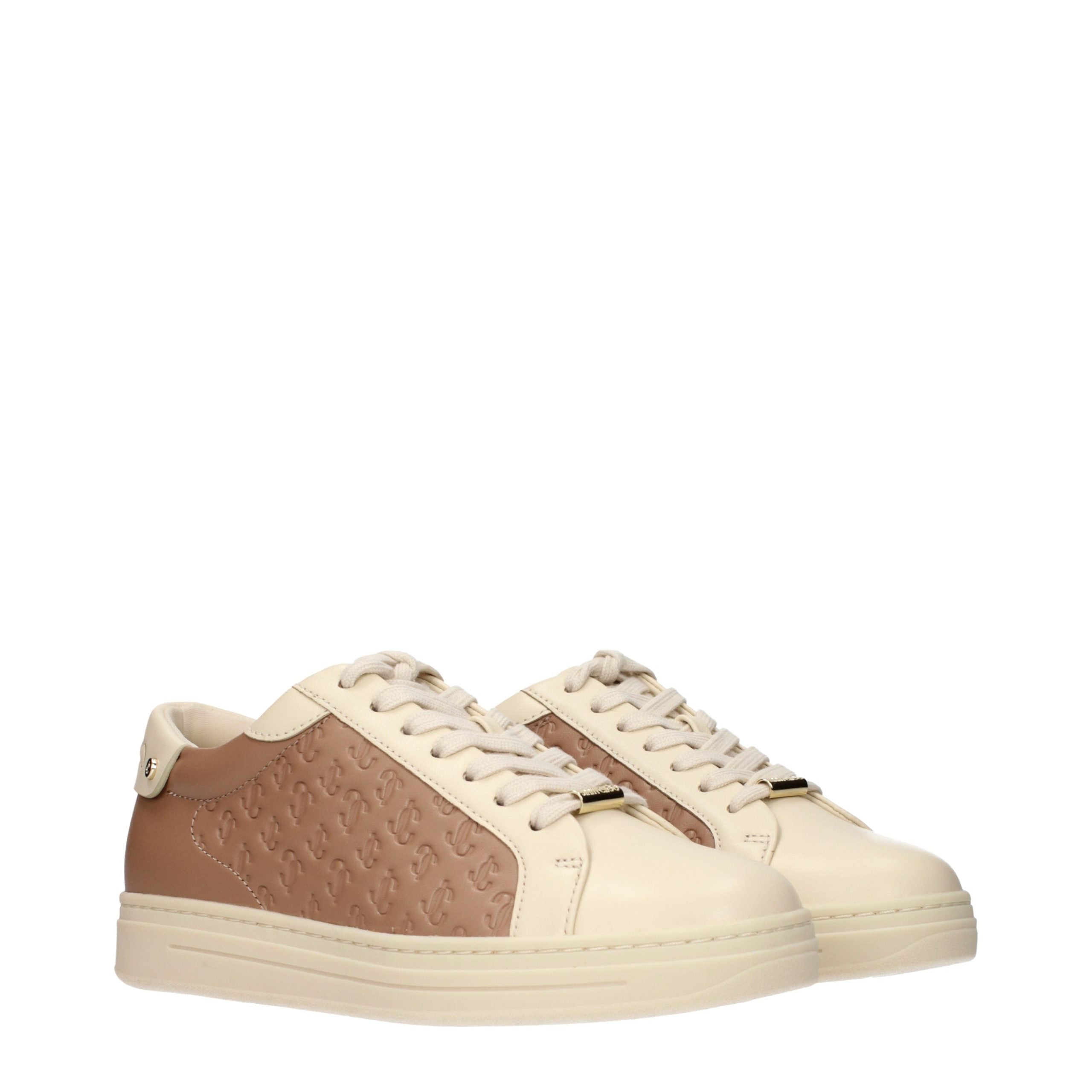 Jimmy Choo Beige Leather Sneakers