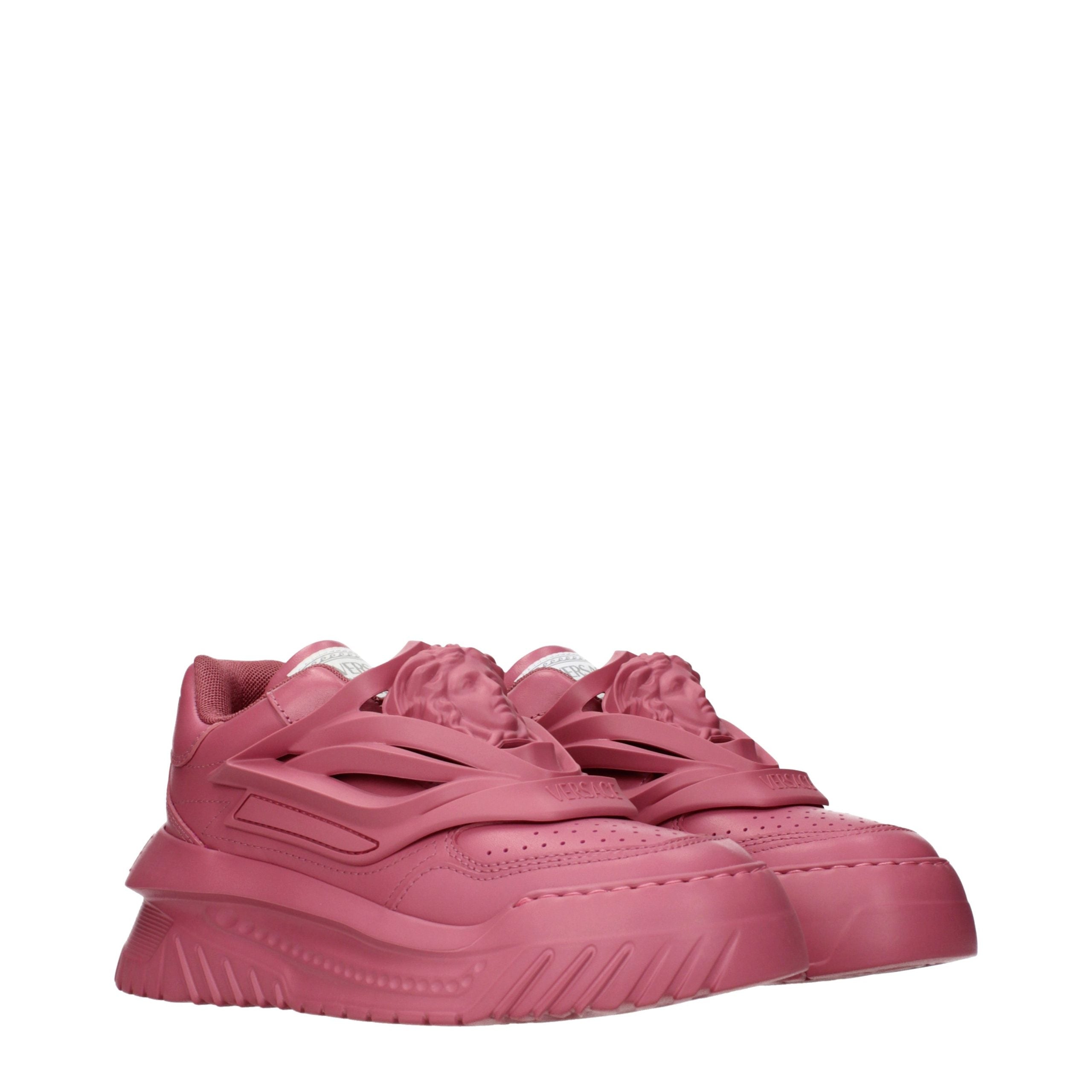Versace Pink Leather Sneakers