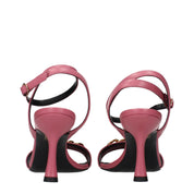 Versace Pink Leather Stiletto Heel Sandals