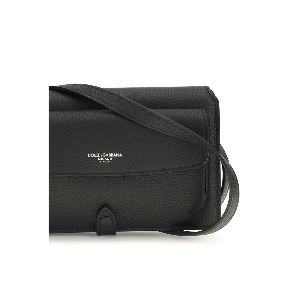 Dolce & Gabbana Black Calfskin Shoulder Bag