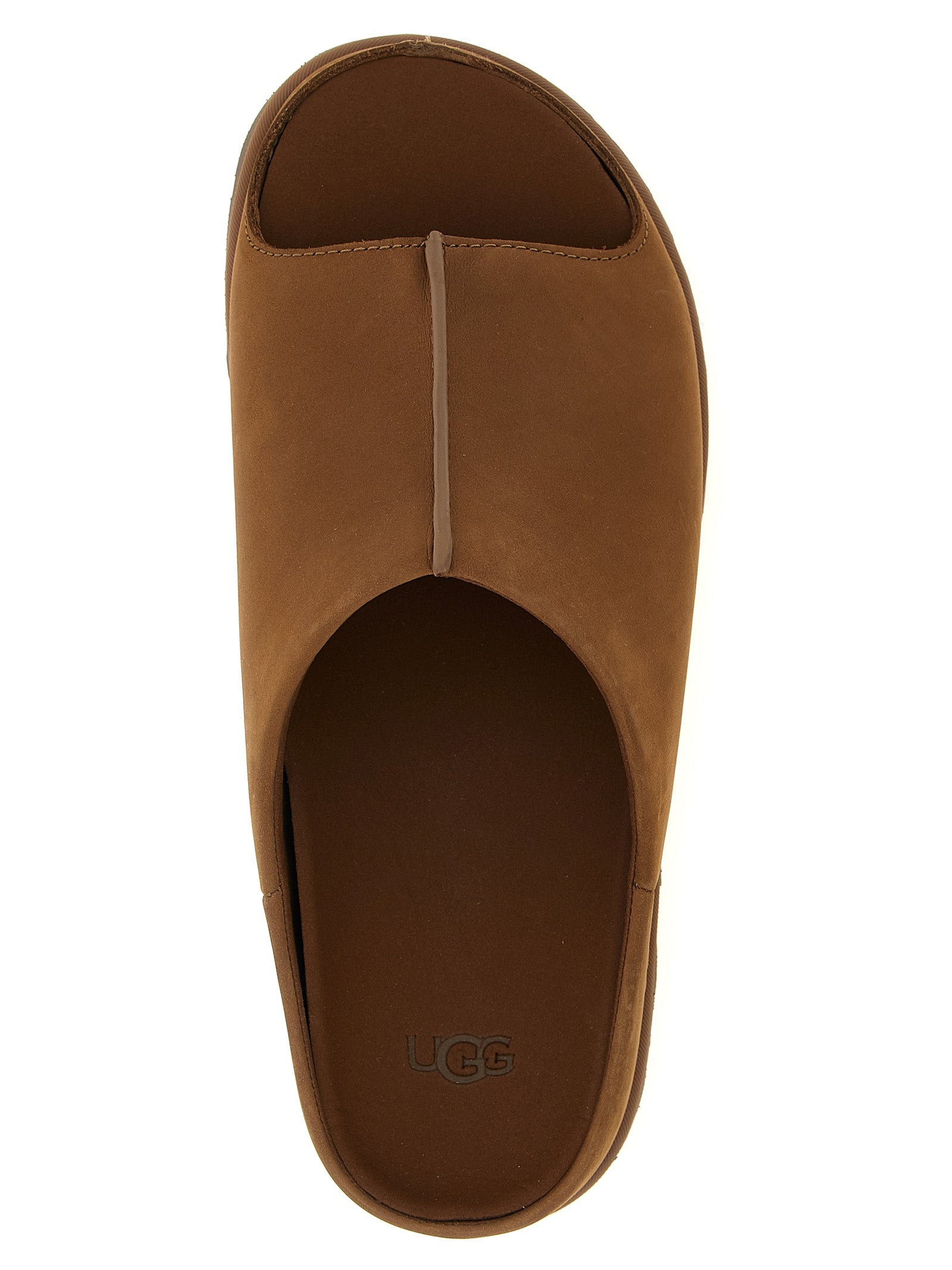 UGG Brown Leather Slides