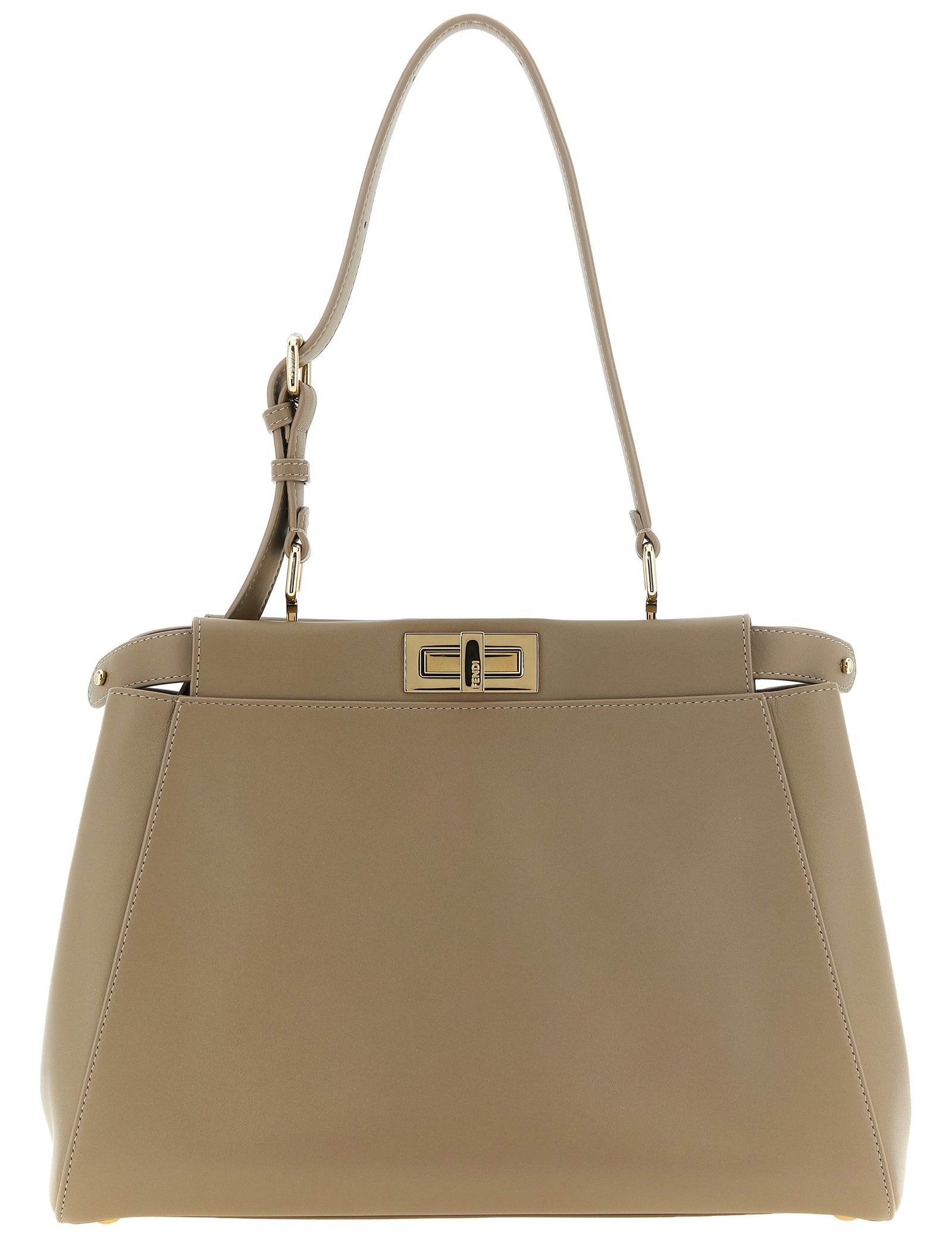 Fendi Gray Calfskin Shoulder Bag