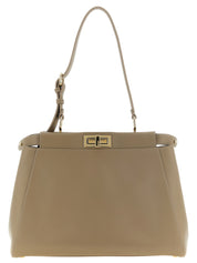 Fendi Gray Calfskin Shoulder Bag
