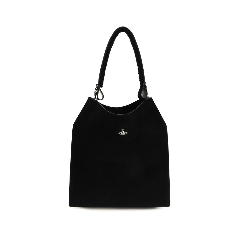 Vivienne Westwood Black Suede Shoulder Bag