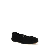 Moon Boot Black Shearling Leather Ballet Flats